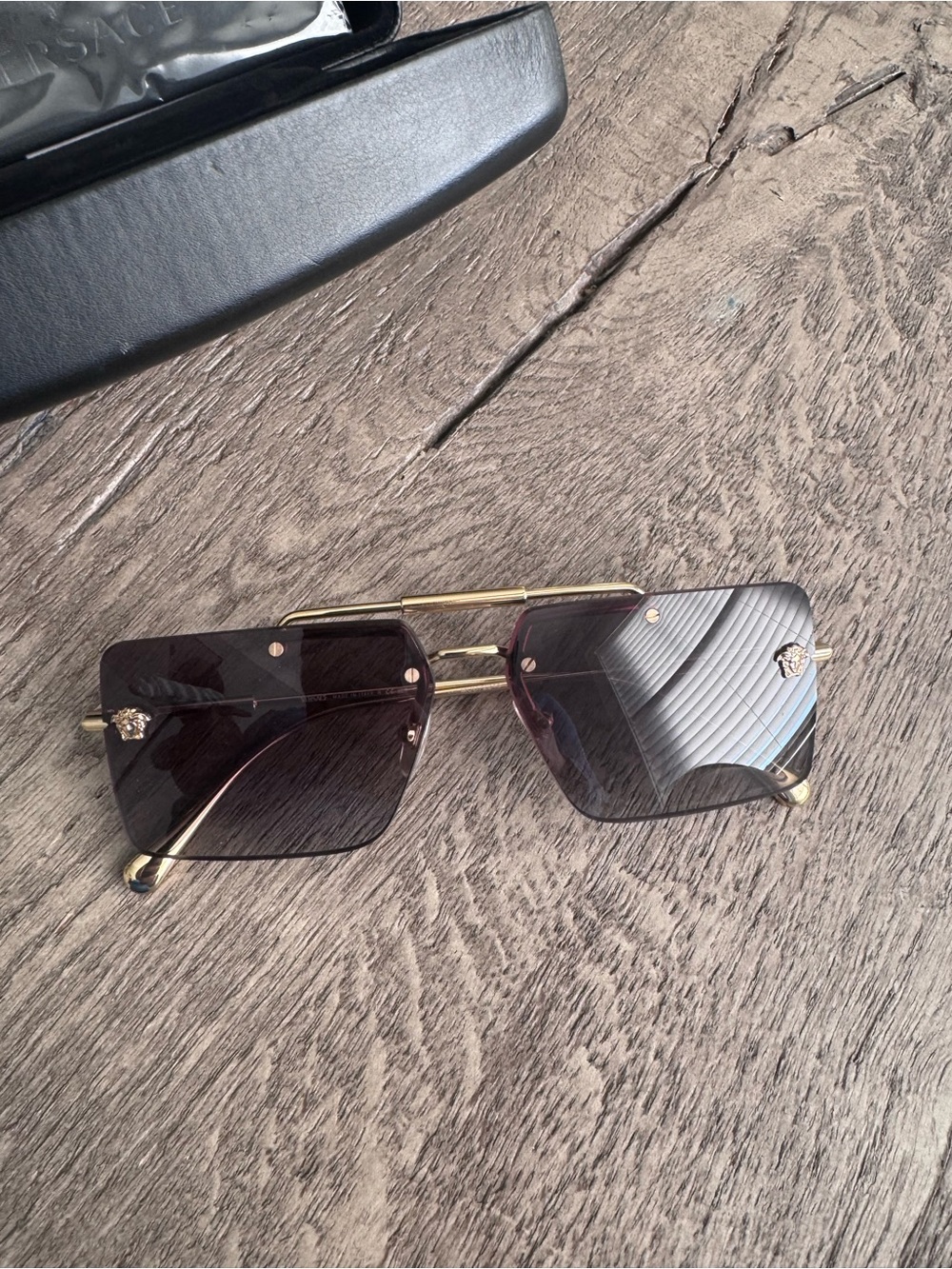 Authentic Versace Gold Frame Sunglasses